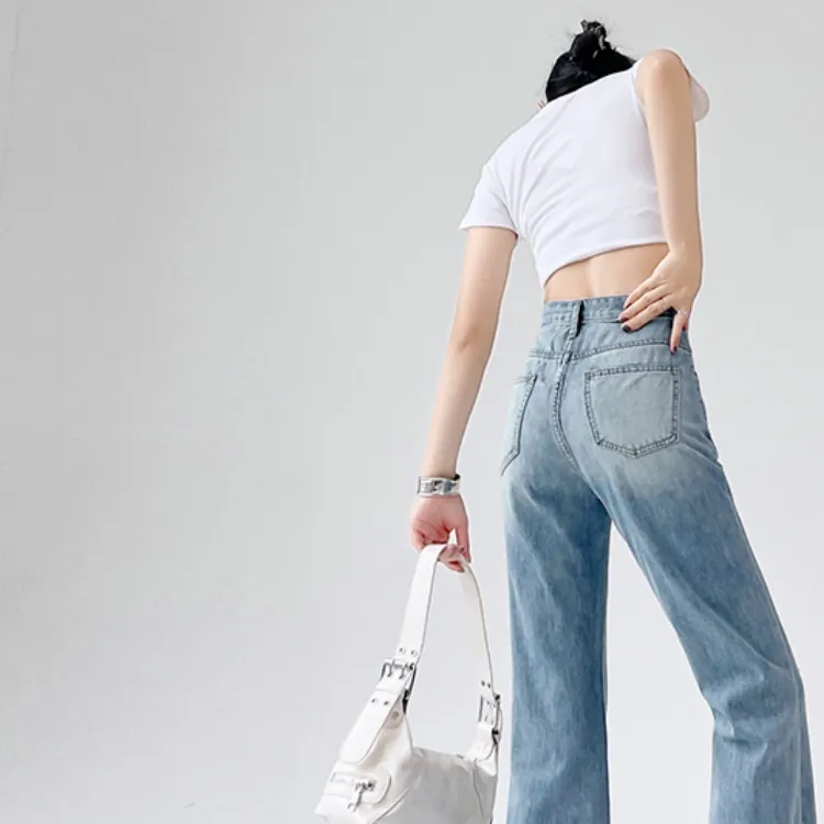 CPAURA Jeans Women's Light Blue+Bowknot Hair Tie Comes With-5