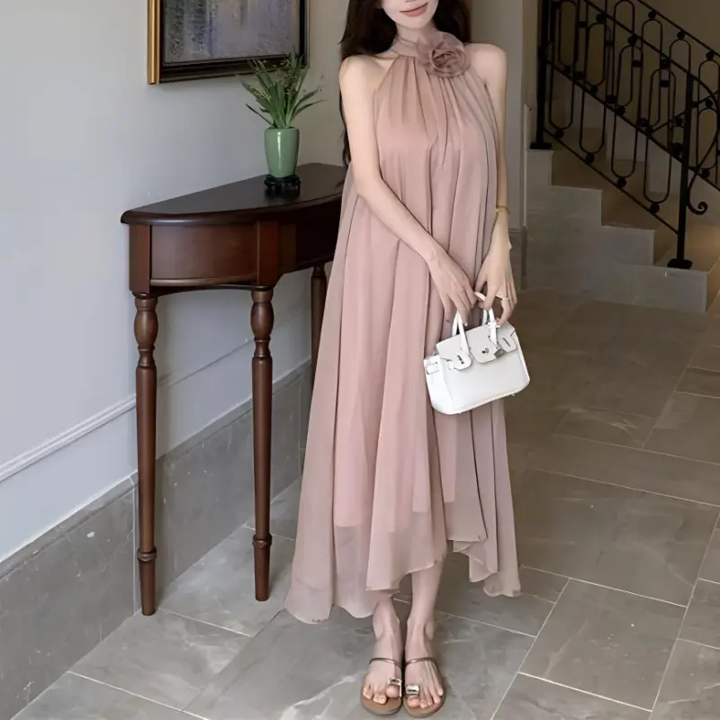 CPAURA Sleeveless Dress Women's Nude-2