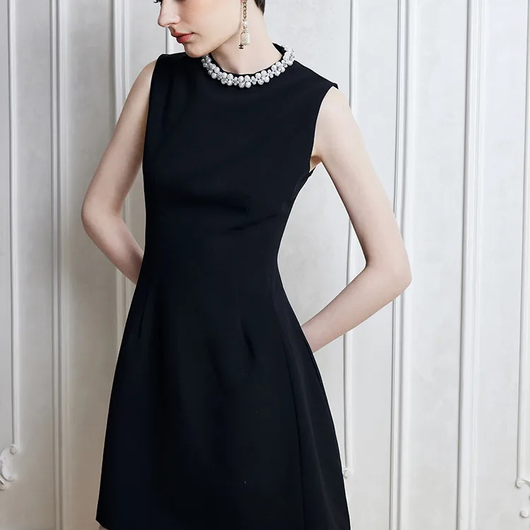 CPAURA Sleeveless Dress Women's Black-5