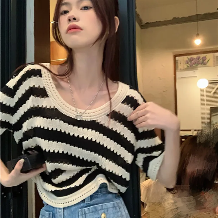 CPAURA Knitwear Women's Stripes+Bowknot Hair Tie Comes With-6