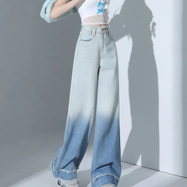 CPAURA Jeans Women's Light Blue+Bowknot Hair Tie Comes With-3