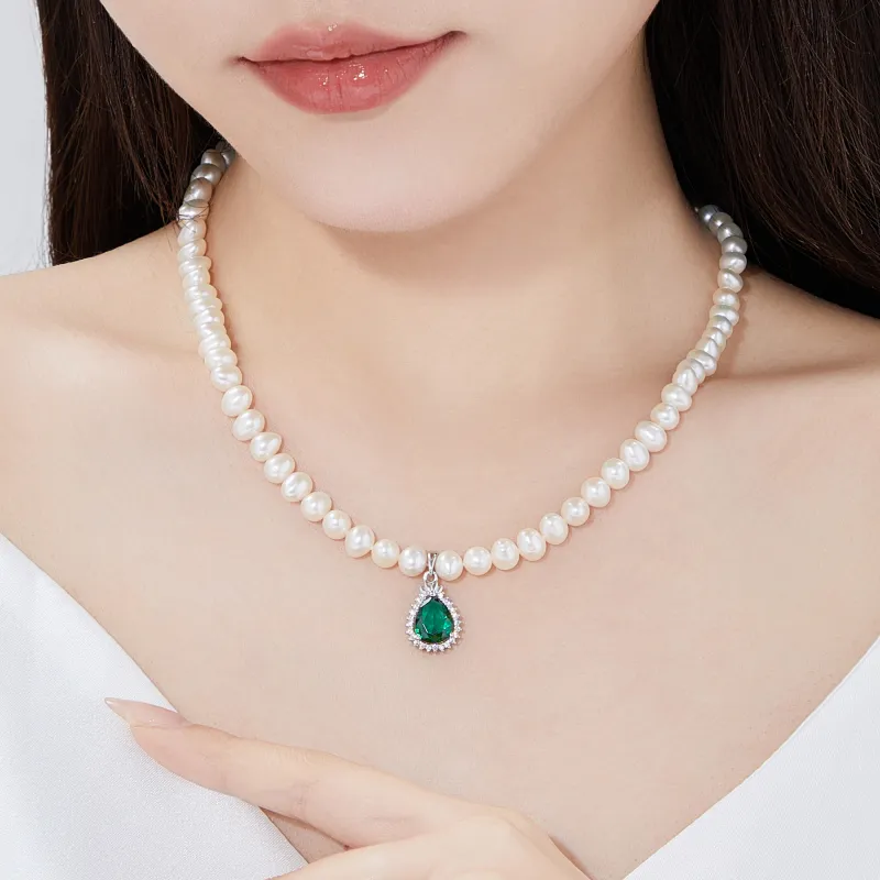 Lao Feng Xiang S925 Silver, Freshwater Pearl Necklaces Women's-1