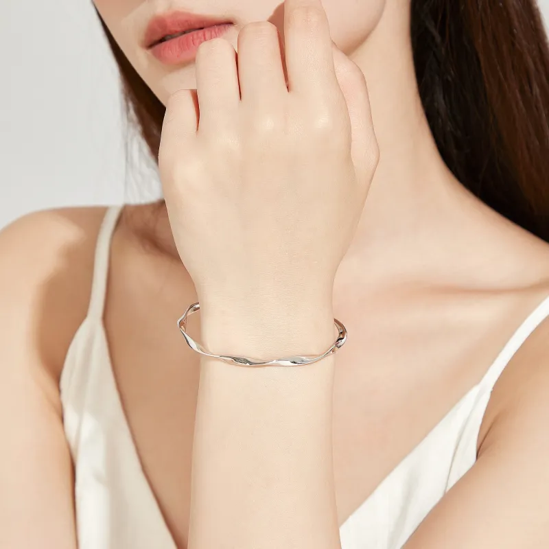 Lao Feng Xiang S925 Silver Bangles Women's-4