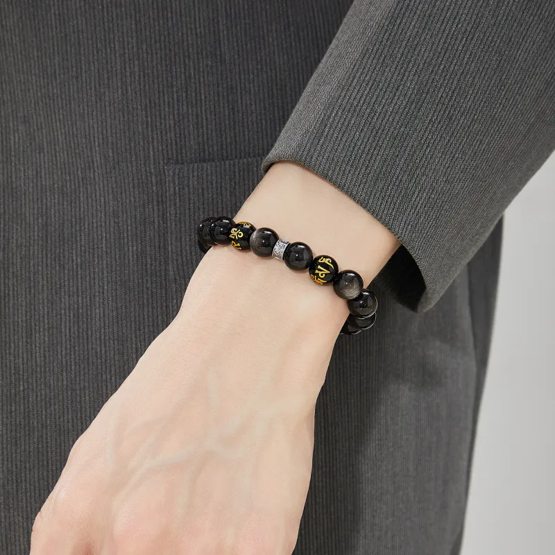 Lao Feng Xiang Obsidian Jade Bracelets Unisex-1