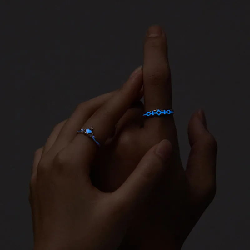 Lao Feng Xiang S925 Silver Ring Pair Unisex-4