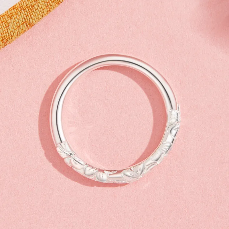 Lao Feng Xiang S999 Silver Ring For Women's Sterling Silver Women's Gift For Girlfriend-5