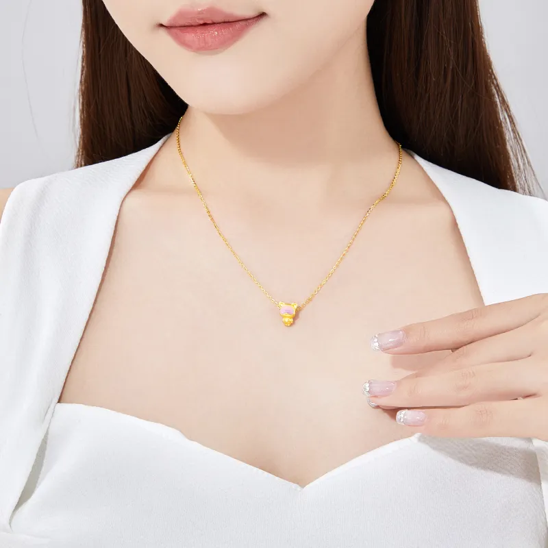 Lao Feng Xiang S925 Silver Necklaces Women's-5