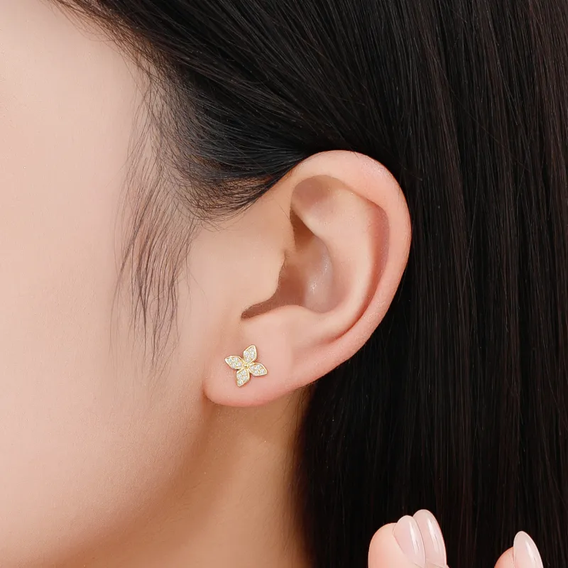 Lao Feng Xiang S925 Silver Earrings Women's-2