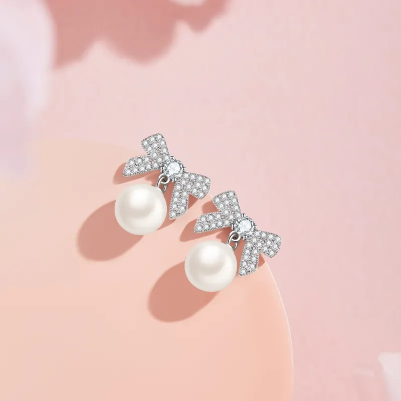 Lao Feng Xiang S925 Silver Earrings Women's-1