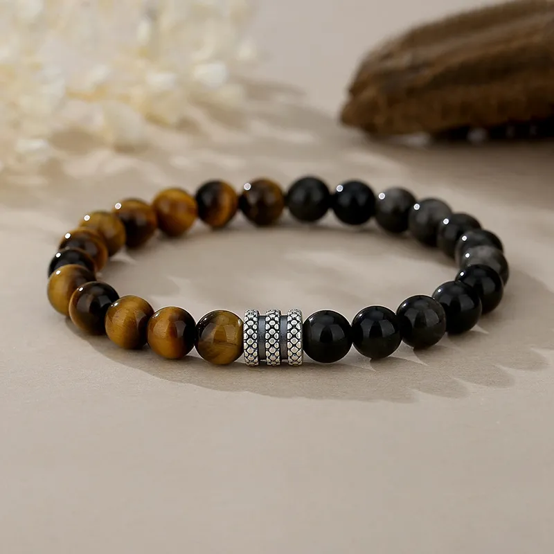 Lao Feng Xiang Natural Obsidian Bracelets Men's-1