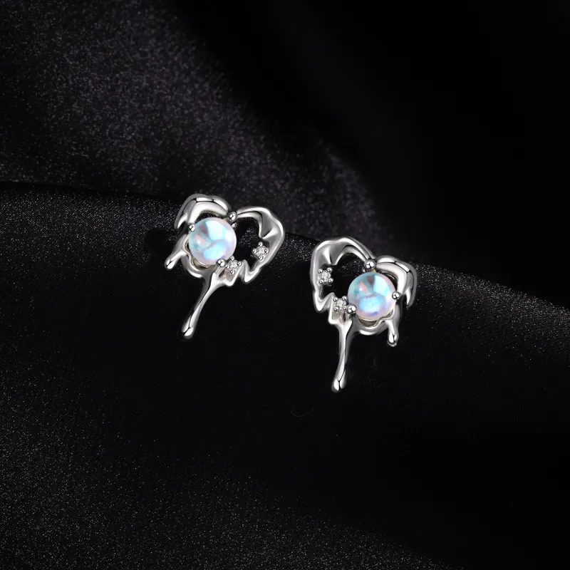 Lao Feng Xiang S925 Sterling Silver Stud Earrings, Women's Birthstone Women's-1