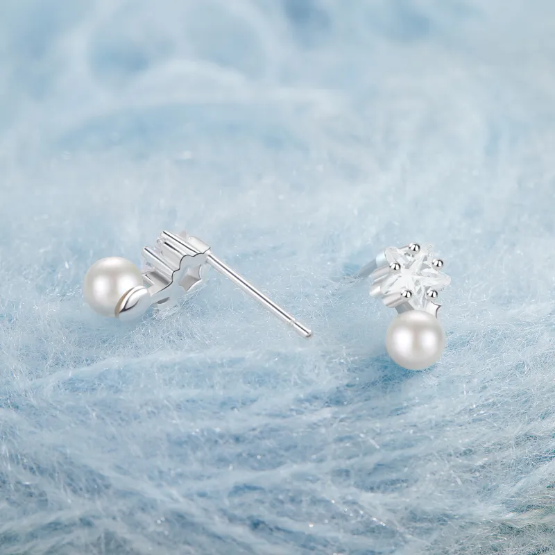 Lao Feng Xiang S925 Sterling Silver Stud Earrings For Girlfriend Women's-1