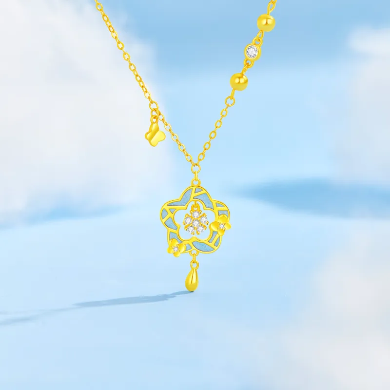 Lao Feng Xiang S925 Silver Necklaces Women's-1