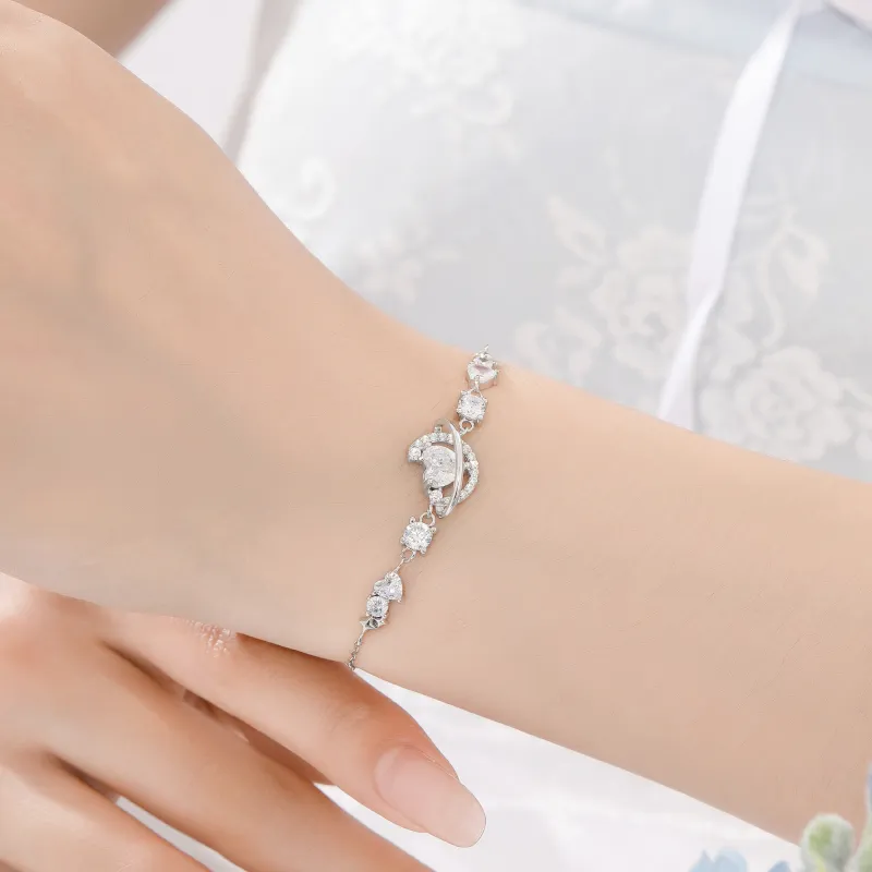 Lao Feng Xiang S999 Silver Bracelets Women's-6