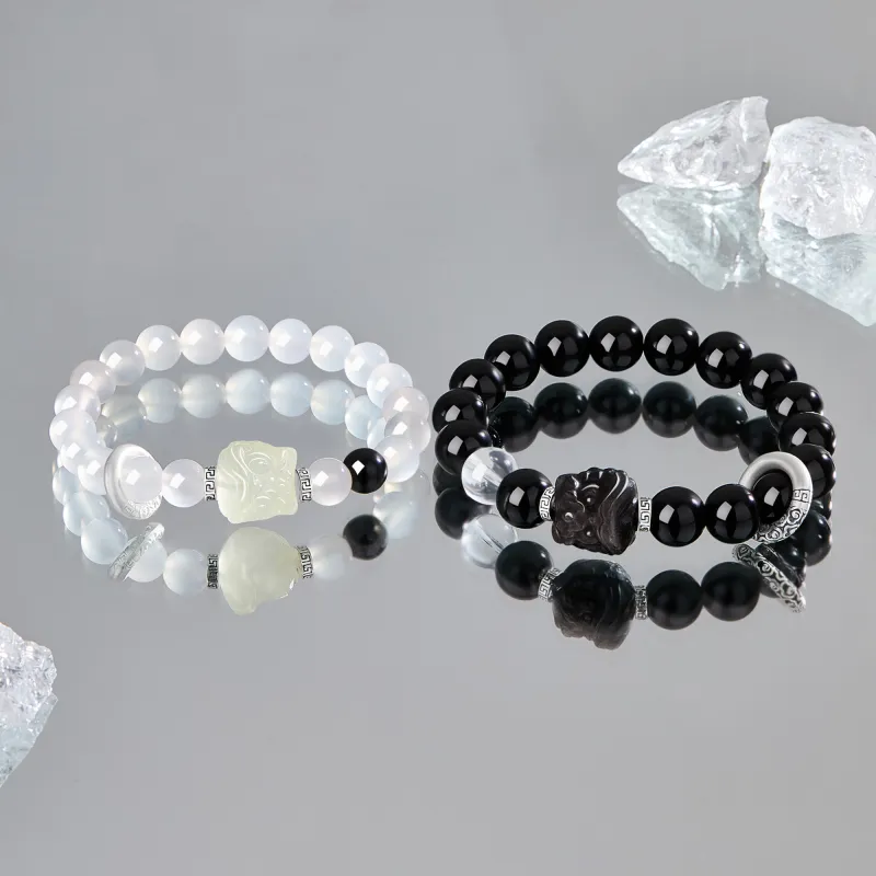 Lao Feng Xiang Natural Chalcedony Bracelets Unisex-8