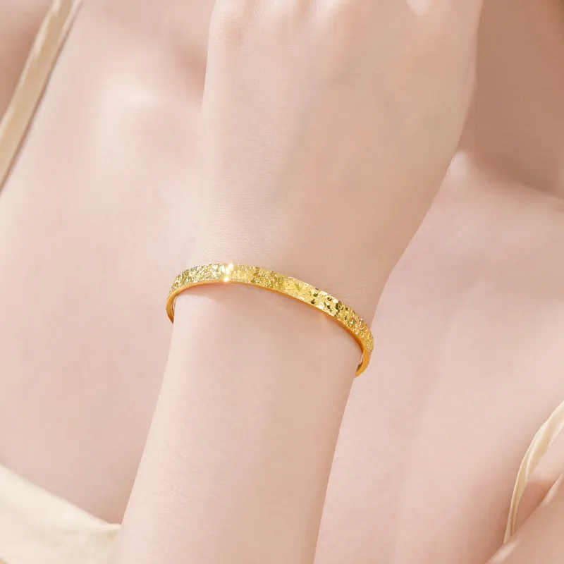 Lao Feng Xiang 999 Fine Silver Bangles Women's-2