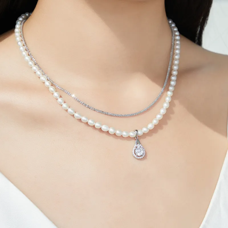 Lao Feng Xiang Pearl Necklaces Women's-5