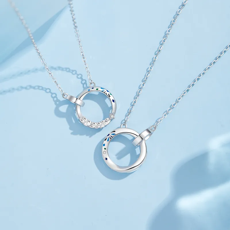 Lao Feng Xiang S925 Silver Necklace Pair Unisex-5