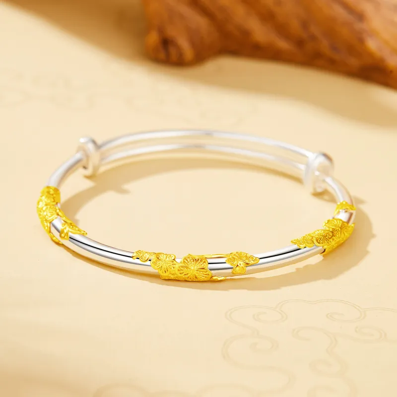 Lao Feng Xiang S999 Fine Silver Bangles Women's-1