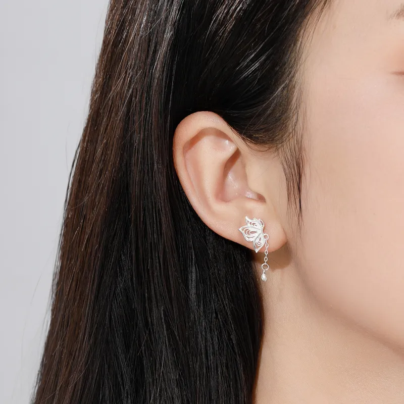 Lao Feng Xiang 999 Fine Silver Earrings Women's-6