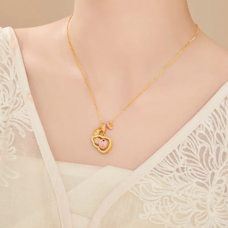 Lao Feng Xiang S925 Silver Necklaces Women's-3