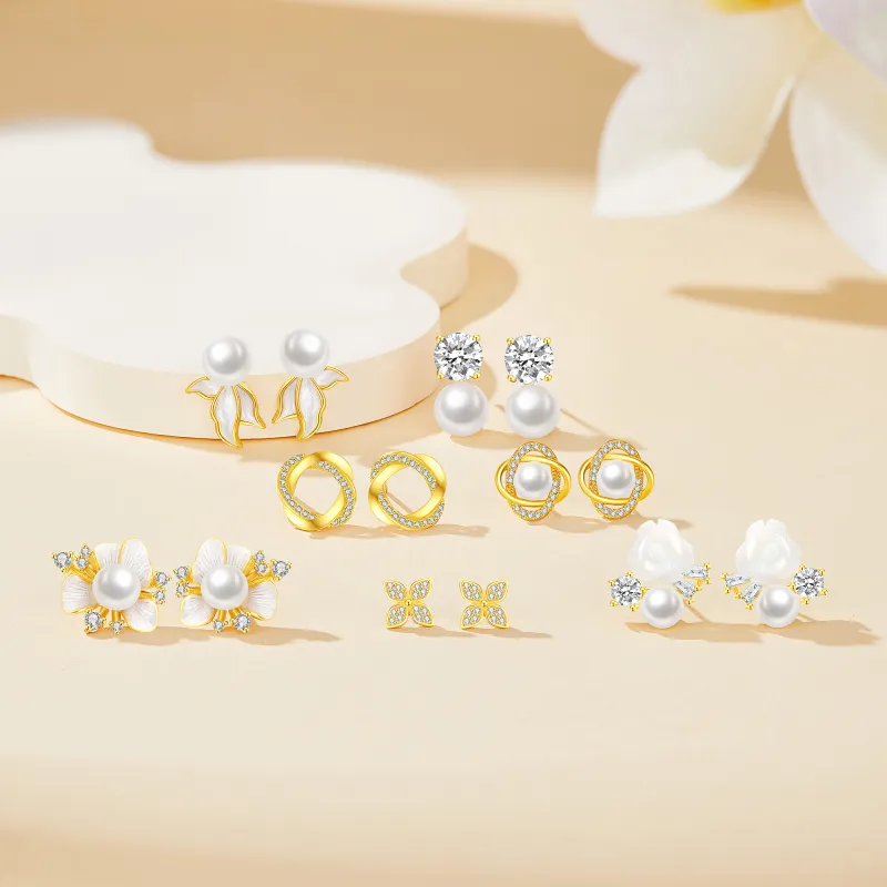 Lao Feng Xiang S925 Silver Earrings Women's-1