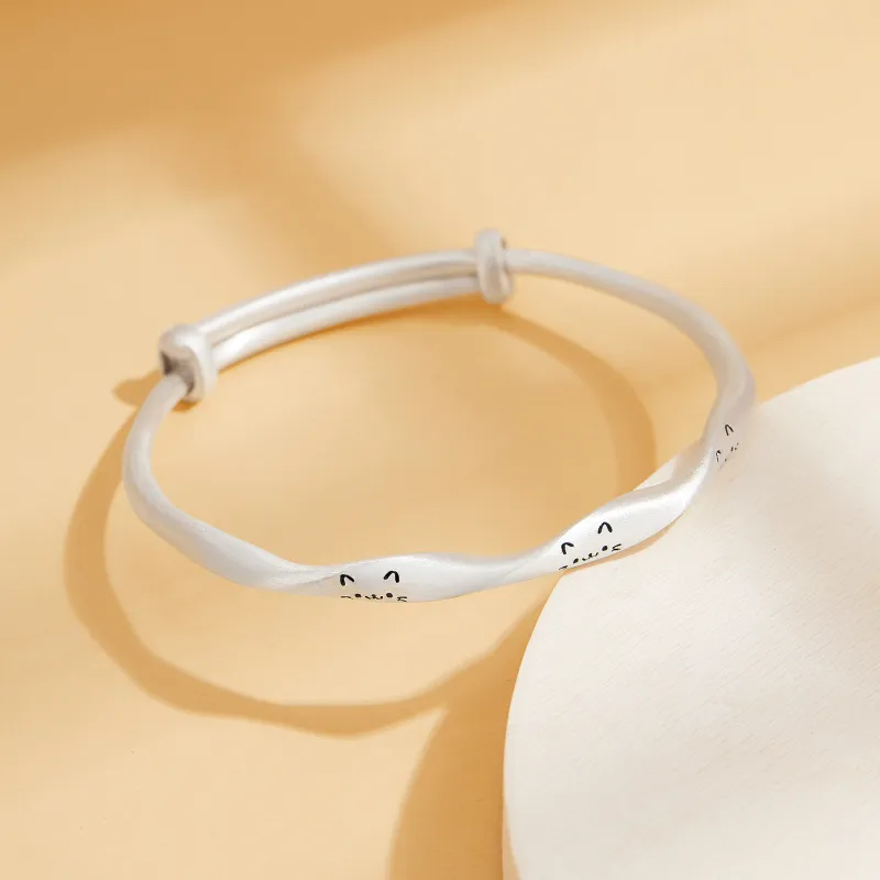 Lao Feng Xiang S999 Fine Silver Bangles Women's-5