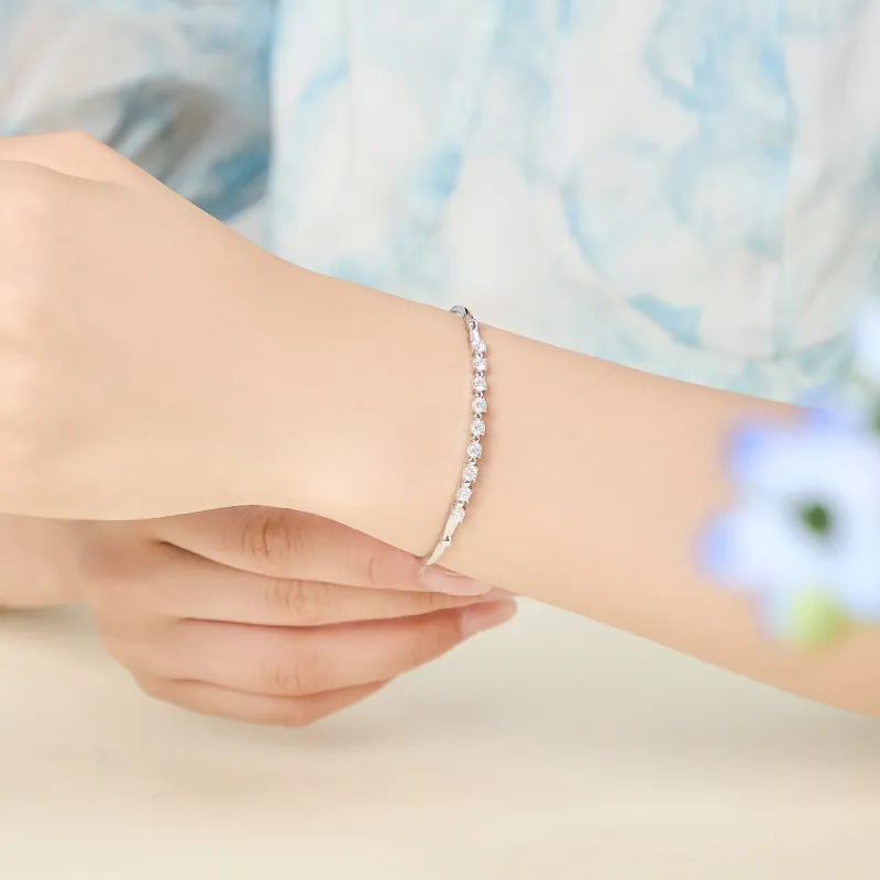 Lao Feng Xiang S925 Silver Bangles Women's-4
