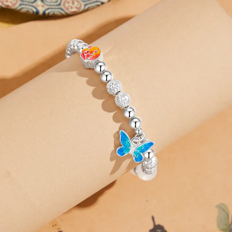 Lao Feng Xiang S999 Fine Silver Pure Silver Bracelets Women's-3