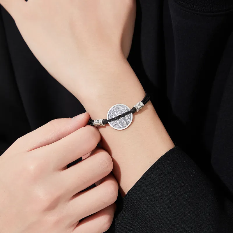 Lao Feng Xiang S999 Fine Silver Pure Silver Bracelets Men's-1