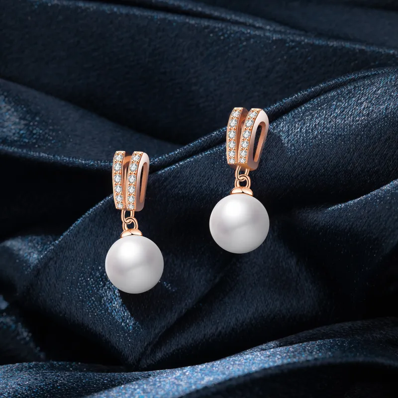 Lao Feng Xiang Pearl Earrings Women's-5