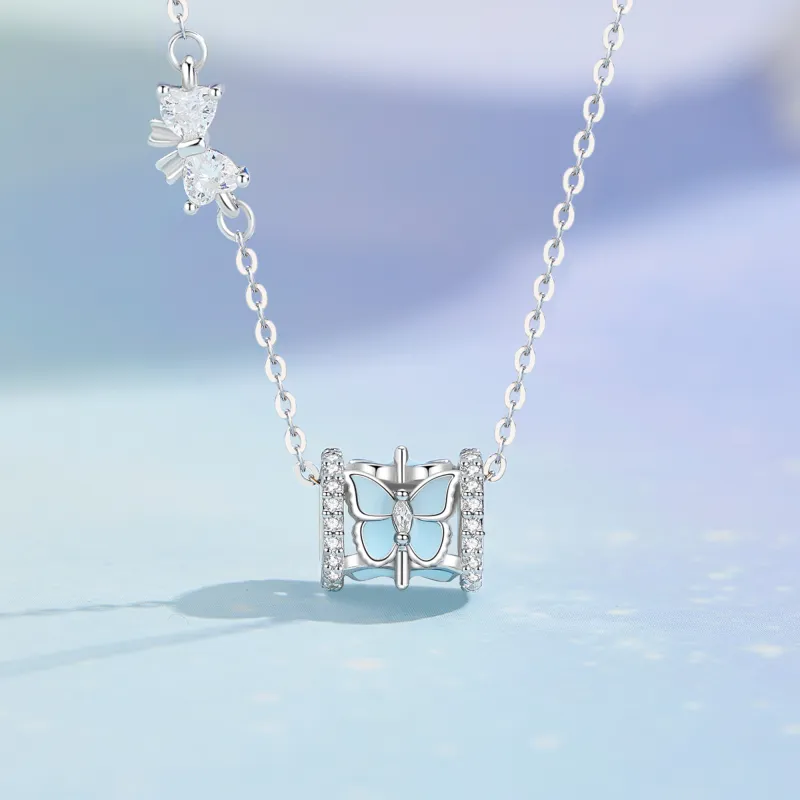 Lao Feng Xiang S925 Silver Collarbone Chain Sterling Silver Necklace For Women's Women's Gift For Girlfriend-3
