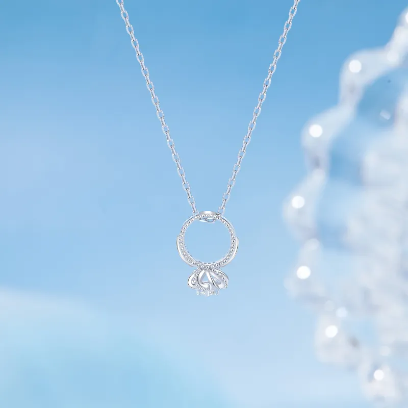 Lao Feng Xiang S925 Silver Necklace & Ring Women's-4