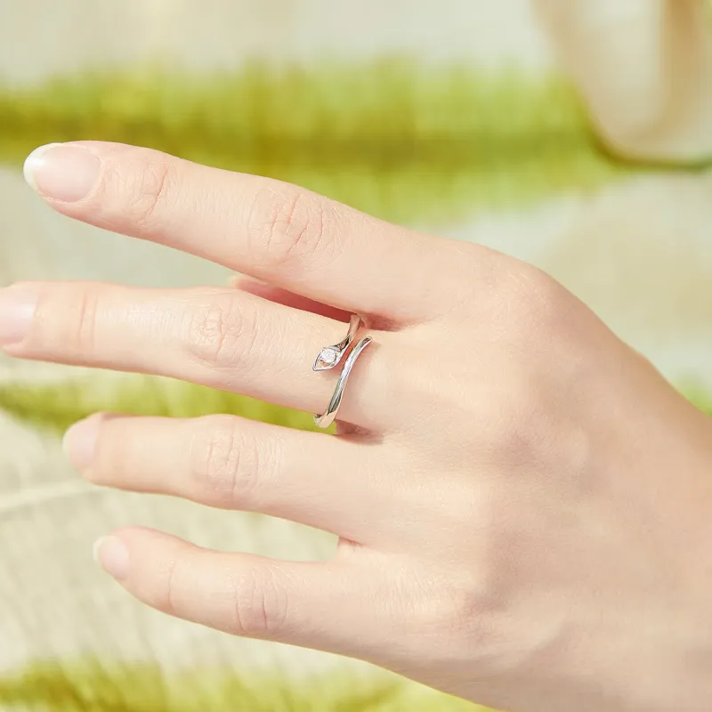Lao Feng Xiang S925 Silver Rings Women's-3