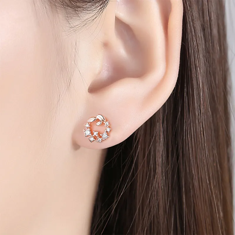 Lao Feng Xiang S925 Silver Stud Earrings Women's-2