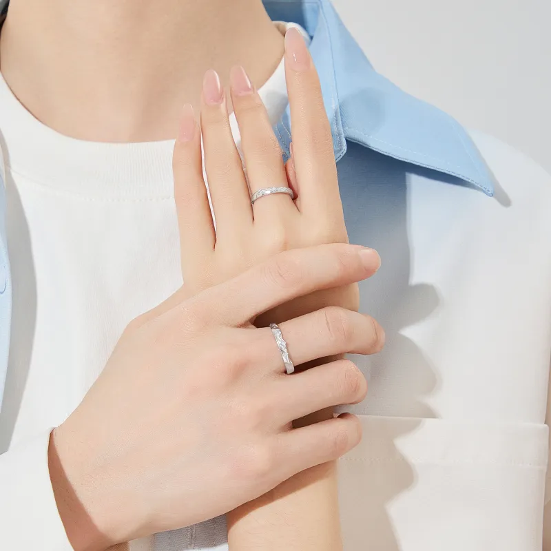Lao Feng Xiang S925 Silver Rings Unisex-1