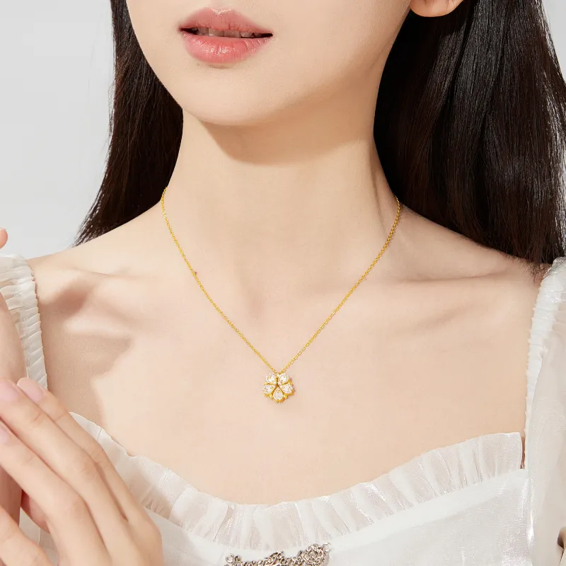 Lao Feng Xiang S925 Silver Necklaces Women's-16