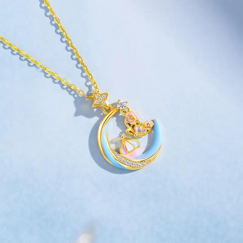 Lao Feng Xiang S925 Silver Necklaces Women's-1