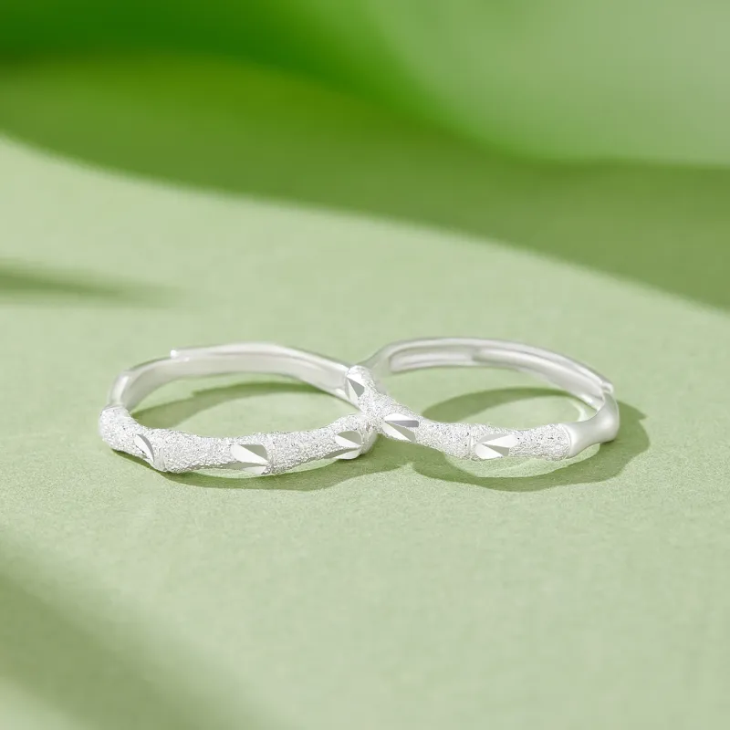 Lao Feng Xiang S999 Silver Ring Pair Unisex-3