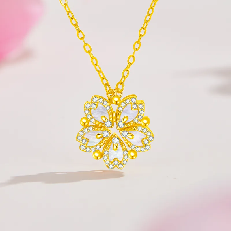Lao Feng Xiang S925 Silver Necklaces Women's-19