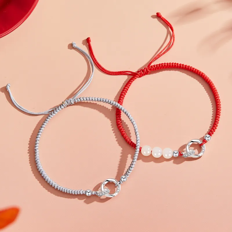 Lao Feng Xiang S999 Fine Silver Sterling Silver Bracelet Pair Unisex-14