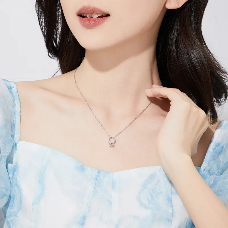 Lao Feng Xiang S925 Silver Necklace & Ring Women's-1