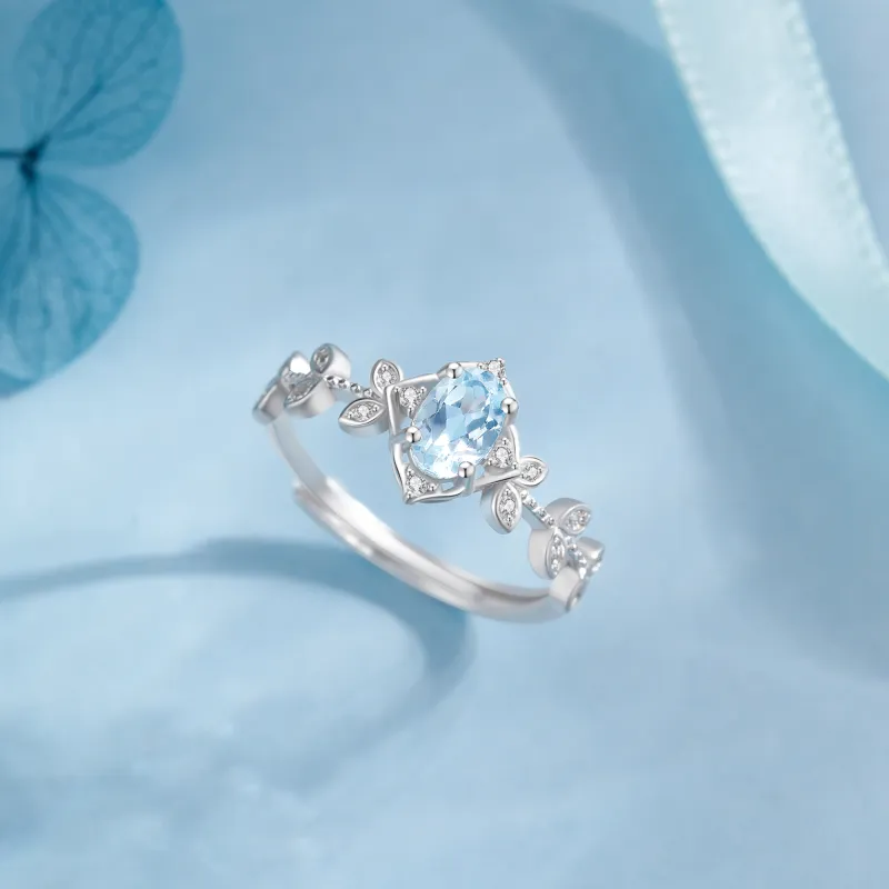 Lao Feng Xiang Natural Topazes Rings Women's-5