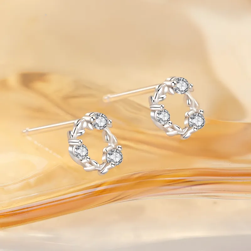 Lao Feng Xiang S999 Fine Silver Pair Of Stud Earrings Women's-6
