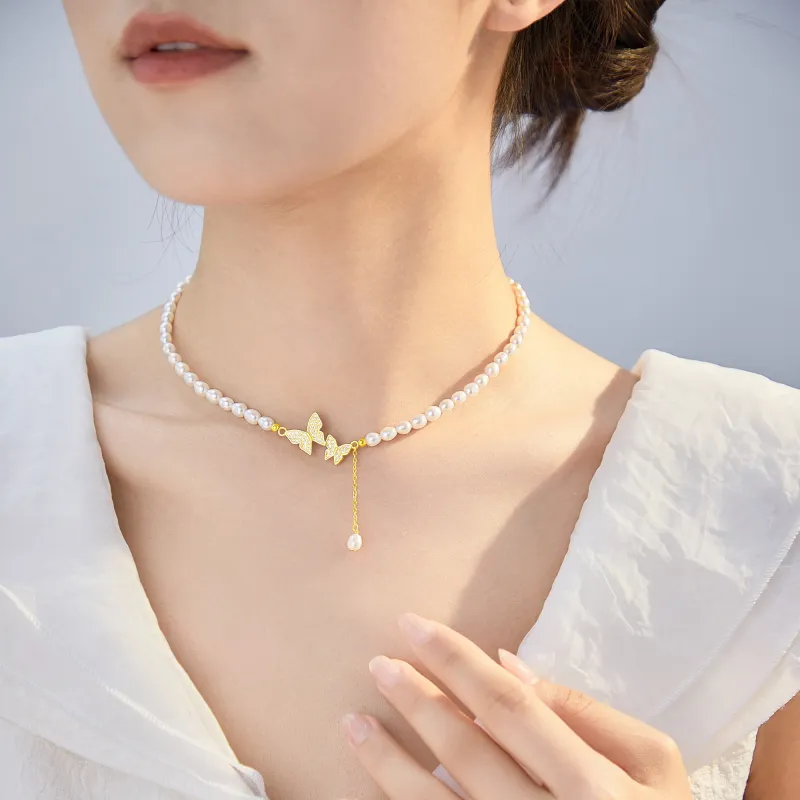 Lao Feng Xiang Pearl Necklaces Women's-2