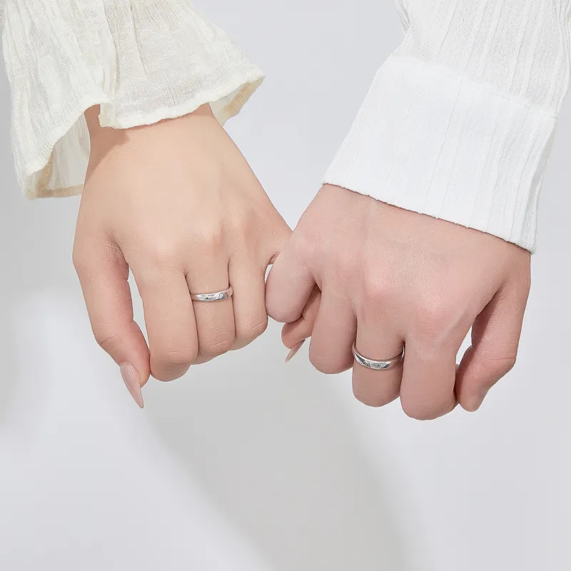 Lao Feng Xiang S999 Fine Silver Ring Pair Unisex-13