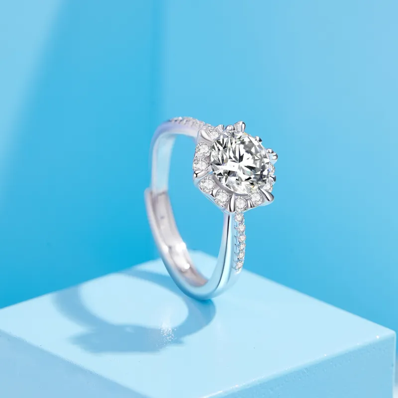 Lao Feng Xiang S925 Silver Rings Women's-4