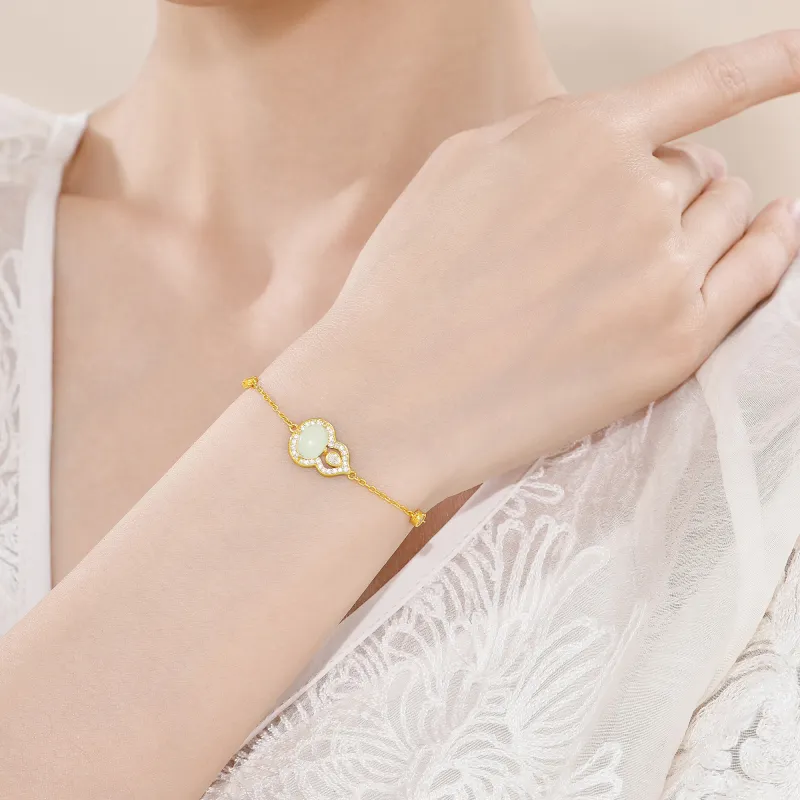 Lao Feng Xiang Hetian Jade Bracelets White Jade Women's-6
