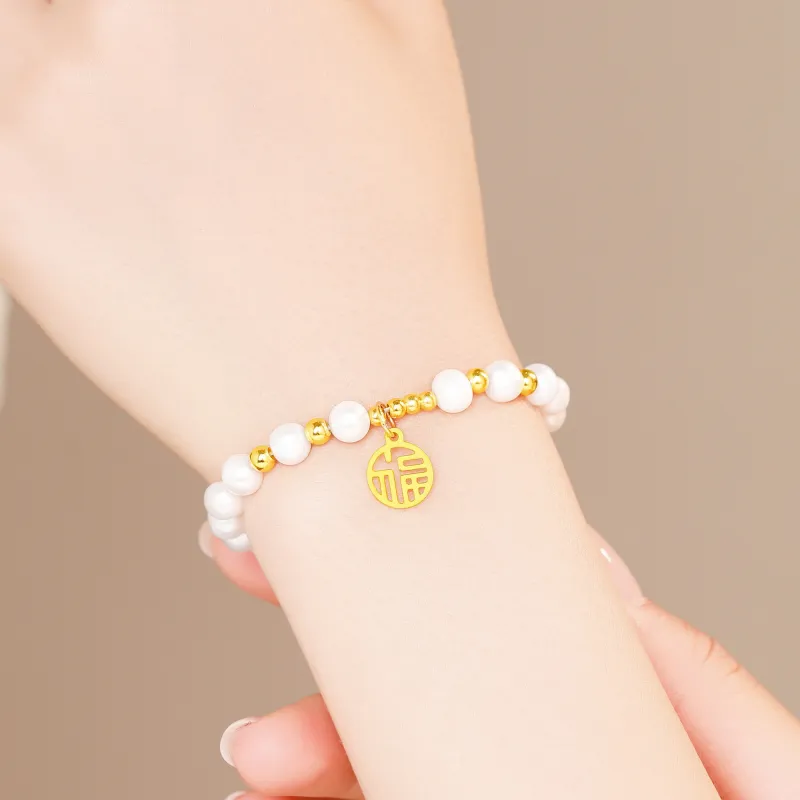 Lao Feng Xiang Pearl Bracelets Women's-6