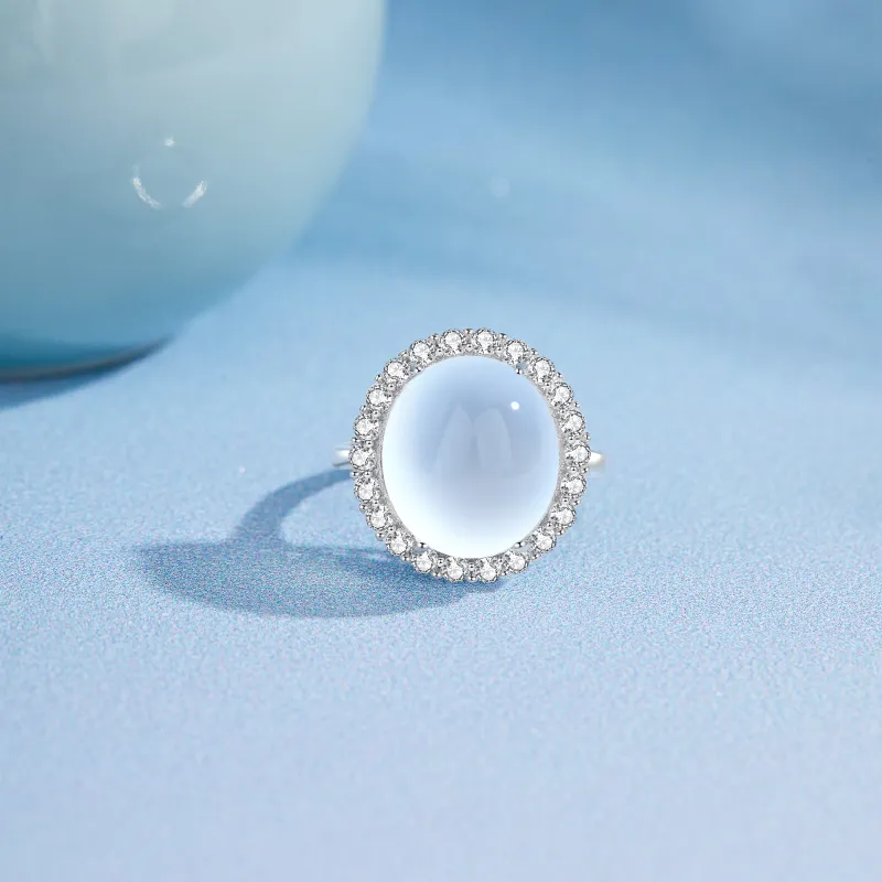 Lao Feng Xiang Chalcedony Rings Women's-2